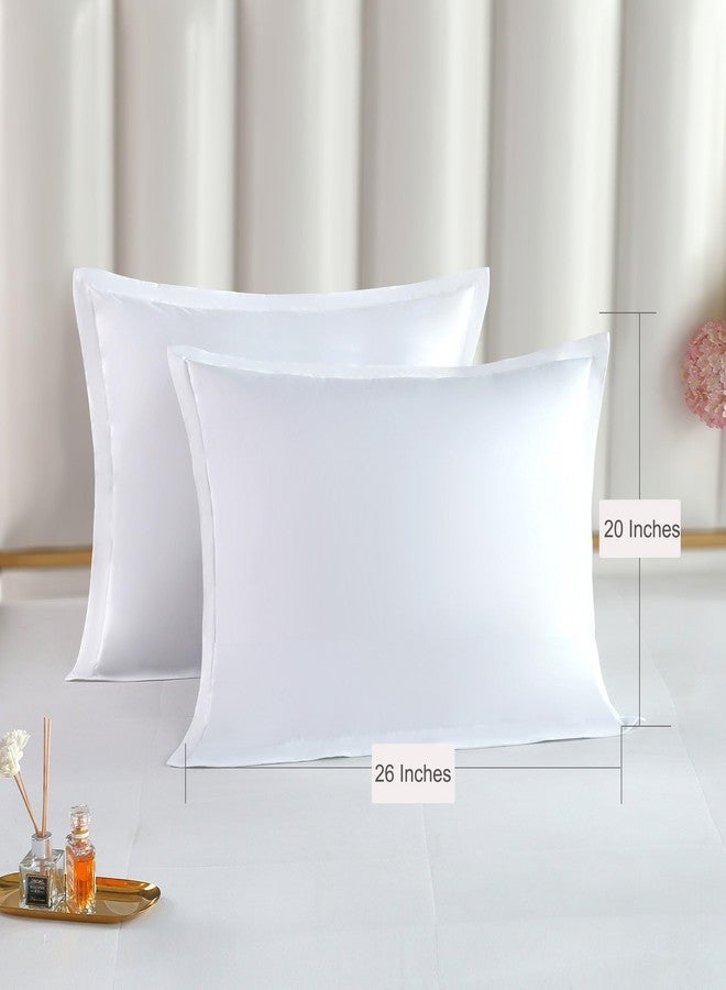 THE COTTON & SILK®️ 100% Luxury Long-Staple Cotton Pillow Sham/Pillowcase, Set of 2, with Envelope Closure on The Back, White, Standard/Full Size - Image 2