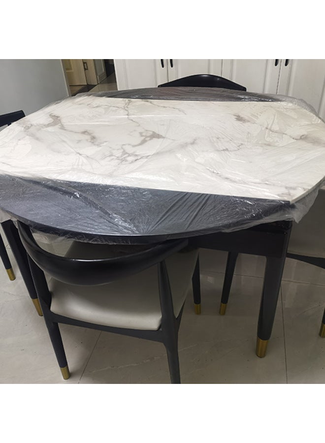 Elastic Table Cover Disposable Thickened Pe Transparent Tablecloth Waterproof And Oil-proof Non-washable Table Cloth Bunted Table Cover-Color:Red (pack Of 10)-Specifications:R120 Diameter Round Table Or 170 Inner Square Table With Length And Width - Image 2