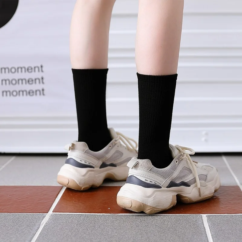 بي جي كي Unisex College Plain Patternless Socks 3 Pieces