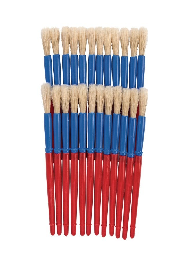 Colorations® Best Value Plastic Handle Brushes - Set of 24 - Crafts for Kids, Painting for Kids, Bulk Paintbrushes, Paintbrush Value Pack, Brush Set - Image 3