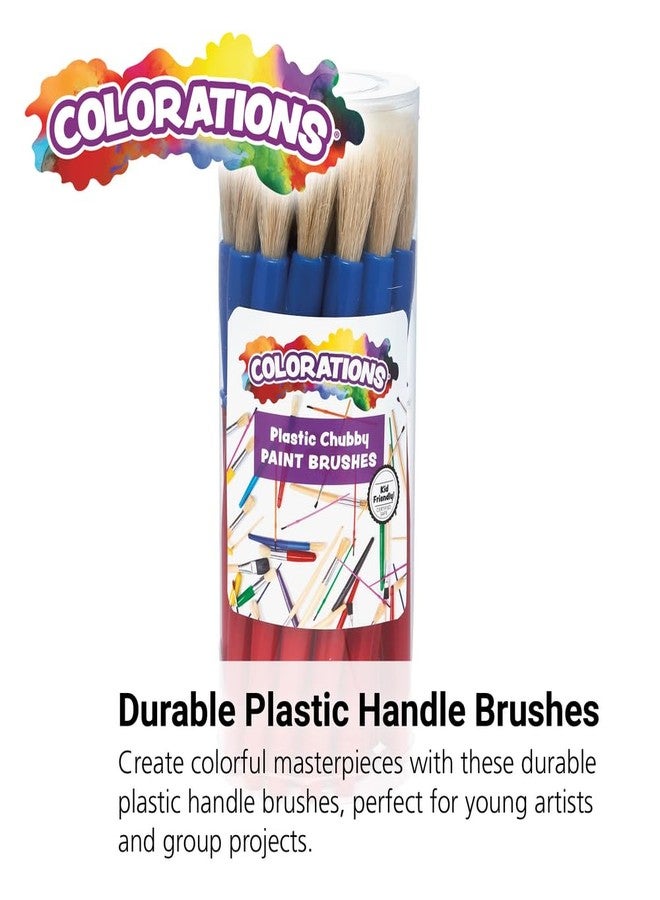Colorations® Best Value Plastic Handle Brushes - Set of 24 - Crafts for Kids, Painting for Kids, Bulk Paintbrushes, Paintbrush Value Pack, Brush Set - Image 2