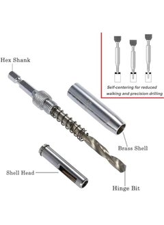 Generic 3-Piece HSS Self-Centering Hinge Drill Bit Set for Woodworking Window Door Hinge Installation - 5/64 Inch, 7/64 Inch, 9/64 Inch  - Image 2