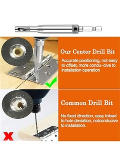 Generic 3-Piece HSS Self-Centering Hinge Drill Bit Set for Woodworking Window Door Hinge Installation - 5/64 Inch, 7/64 Inch, 9/64 Inch  - Image 3
