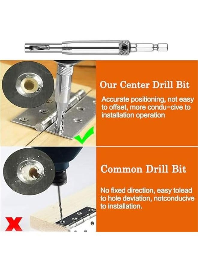 Generic 3-Piece HSS Self-Centering Hinge Drill Bit Set for Woodworking Window Door Hinge Installation - 5/64 Inch, 7/64 Inch, 9/64 Inch  - Image 3