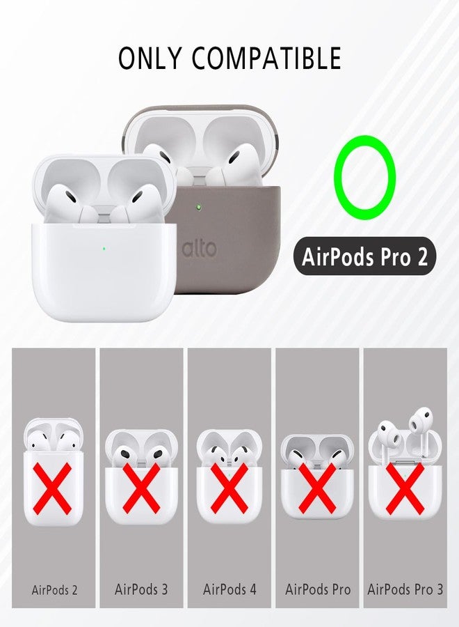 alto Italian Leather Case Cover Compatible AirPods Pro 2nd Generation 2022 Women Men Protective Hard Shell Supports Wireless Charging LED Visible (Cement Gray, AirPods Pro 2) - Image 3