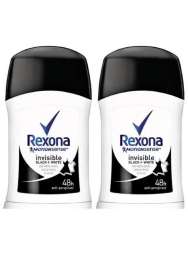 Rexona Two pieces of Rexona Antiperspirant Invisible Black & White 40ml - Image 1