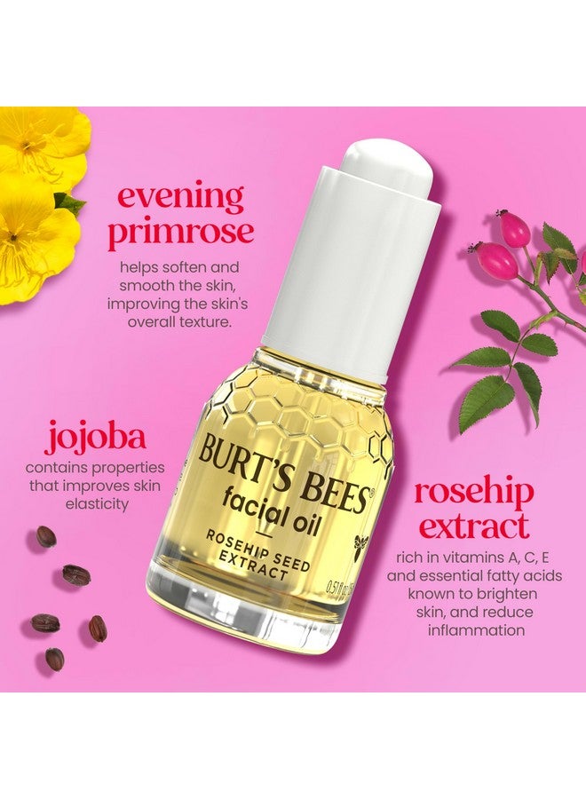 بيرتس بيز زيت الوجه Gua Sha من Burt's Bees مع مستخلص بذور ثمر الورد، يقلل من ظهور الخطوط الدقيقة والتجاعيد، يُستخدم مع بكرة الثلج وأدوات الوجه، للعناية بالبشرة من أصل طبيعي، 0.51 أونصة سائلة. - Image 3