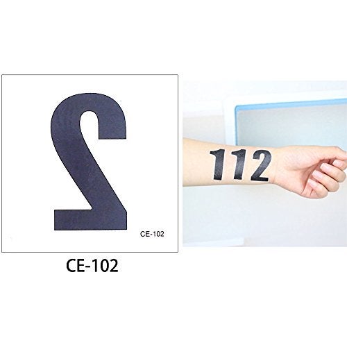 Glaryyears Arabic Numerals Digits Tattoos, 50 Pack 5 of Each Number Temporary Tattoo Sticker, on Body Neck Arm Face for Sign Mark Party Supplies Athletes Sports - Image 5