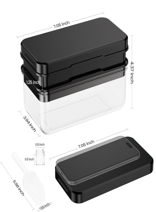 PHINOX Ice Cube Tray with Lid and Bin, PHINOX 64 pcs Ice Trays for Freezer, Ice Cube Trays for Freezer with 2 trays, Container, Lid & Ice Scoop, BPA Free, Black - Image 3