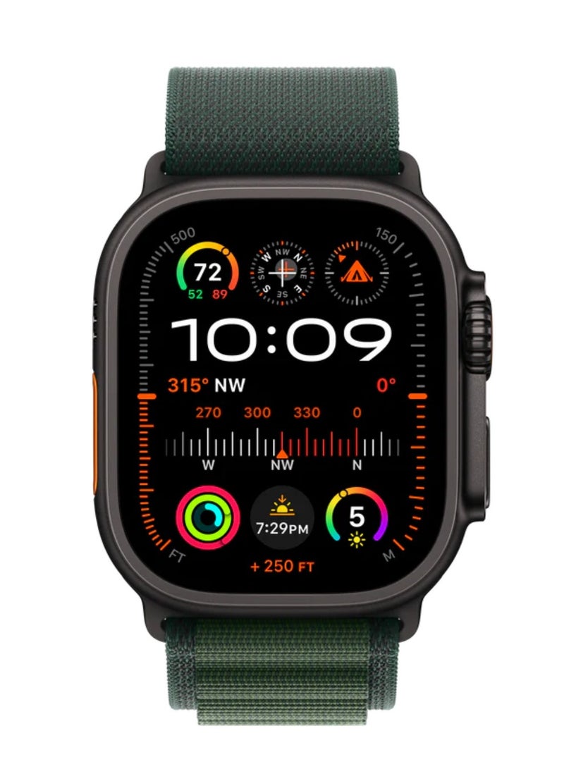 أكاليكس سوار Alpine Loop متوافق مع ساعات Apple Watch مقاسات 42 مم، 44 مم، 45 مم، 46 مم، 49 مم، سوار رياضي ناعم منسوج، سوار معصم بديل قابل للتعديل لساعات Apple Watch Series Ultra / SE / Series 1/2/3/4/5/6/7/8/9/10/11 - أخضر داكن - Image 2