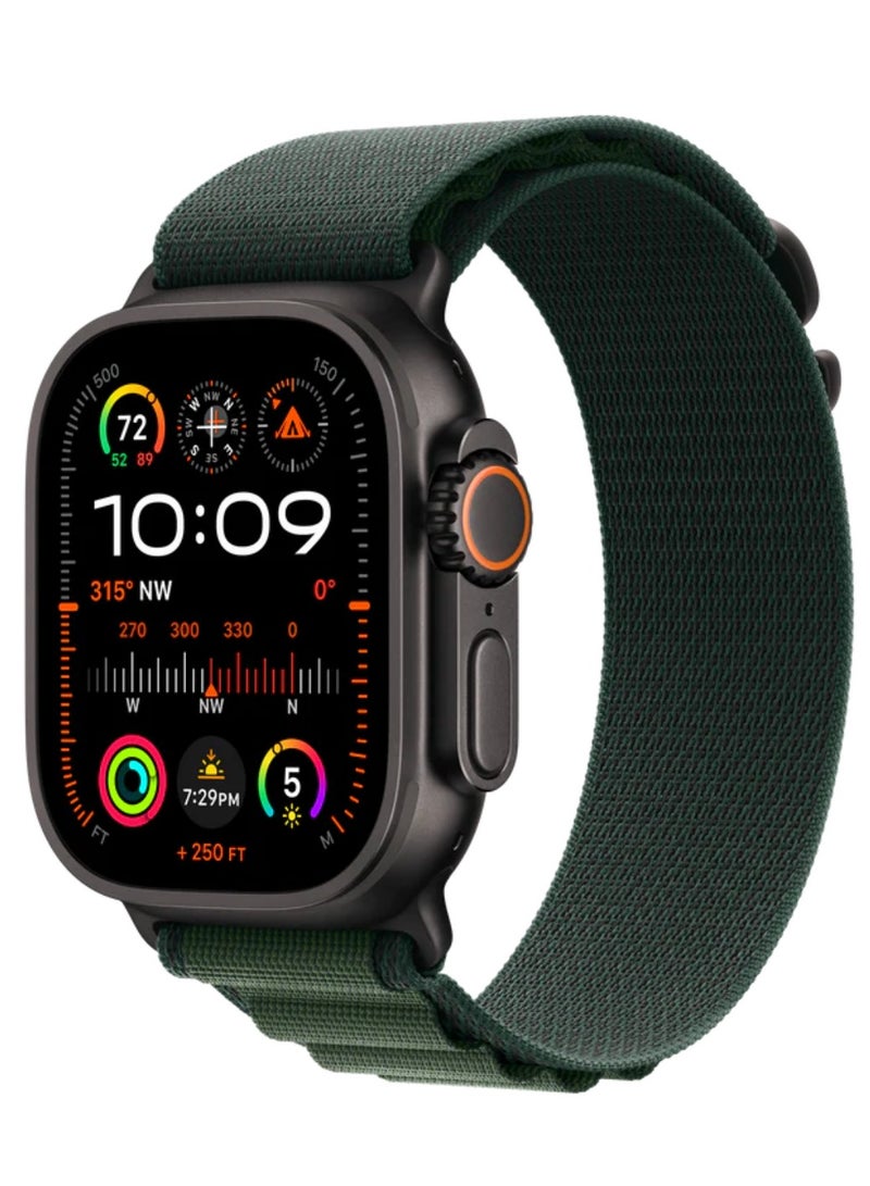 أكاليكس سوار Alpine Loop متوافق مع ساعات Apple Watch مقاسات 42 مم، 44 مم، 45 مم، 46 مم، 49 مم، سوار رياضي ناعم منسوج، سوار معصم بديل قابل للتعديل لساعات Apple Watch Series Ultra / SE / Series 1/2/3/4/5/6/7/8/9/10/11 - أخضر داكن - Image 1