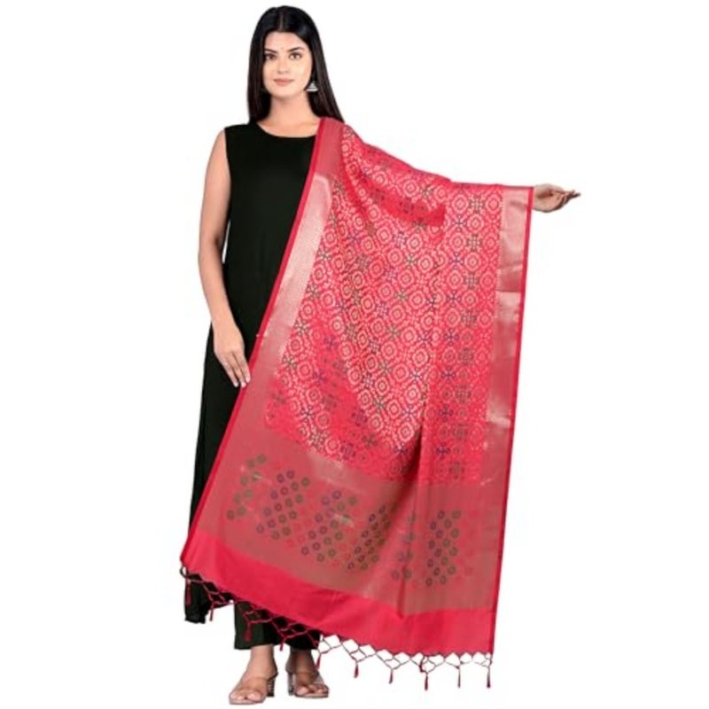 Chandrakala Women Dupatta for daily wear, chiffon fabric, navy blue, lightweight and elegant finish - Image 1