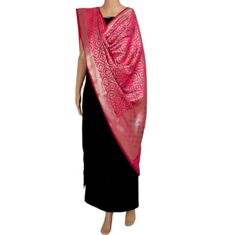 Chandrakala Women Dupatta for daily wear, chiffon fabric, navy blue, lightweight and elegant finish - Image 5