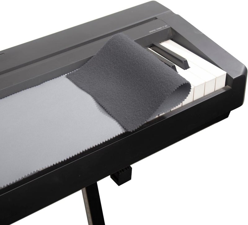 mooson Piano Keyboard Anti-Dust Cover High Technology Fabric Key Cover Cloth Fit For Upright Piano, Electric Piano & Grand piano (Dark blue) (Gray) - Image 1