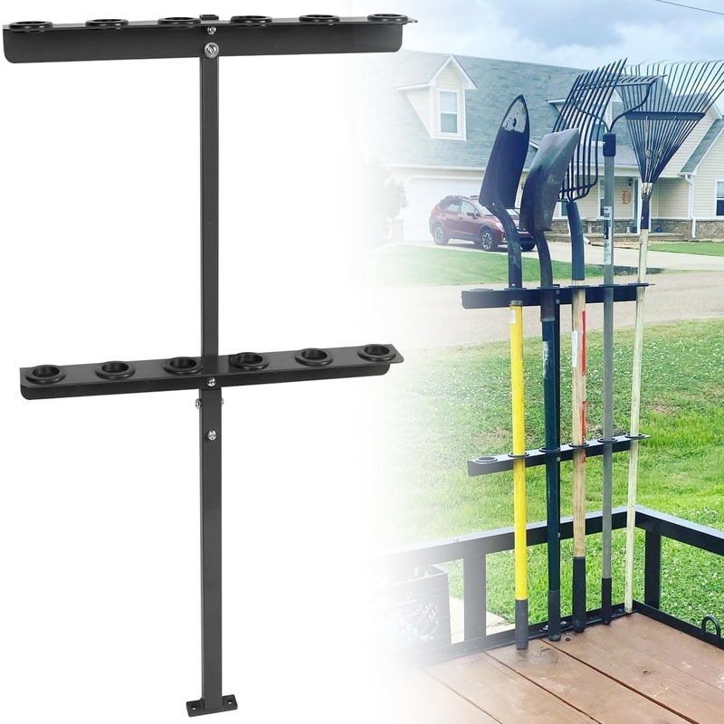 ELITEWILL Landscape Hand Tool Rack for Trailer Truck 6 Holes Long Handle Tool Storage Holder with Rubber Grommets Compatible With ShovelsRakesPickaxes and Other Straight Handle Tools - Image 3
