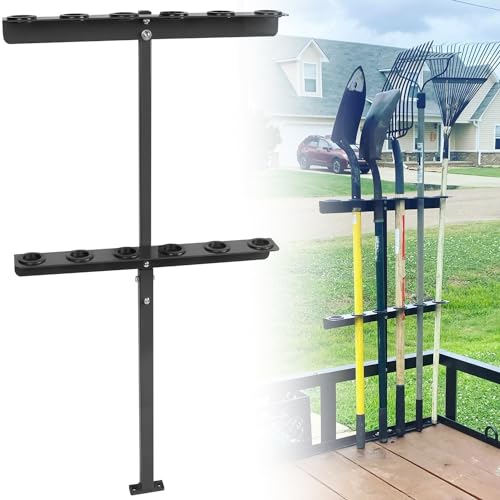 ELITEWILL Landscape Hand Tool Rack for Trailer Truck 6 Holes Long Handle Tool Storage Holder with Rubber Grommets Compatible With ShovelsRakesPickaxes and Other Straight Handle Tools - Image 1