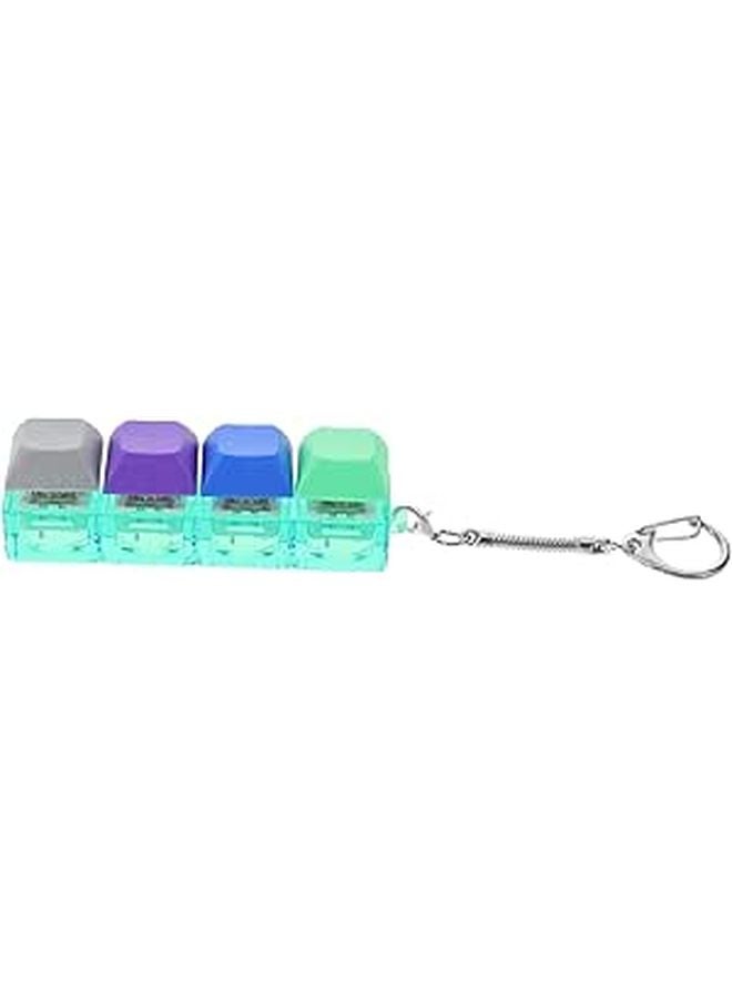 4 Hole Miniature Gaming Keyboard Keychain Sensory Clicker Fidget Toy for Stress Relief - Image 1