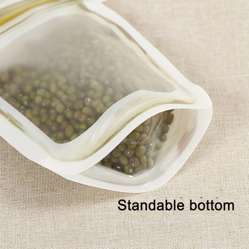 comfrt Hubosale Ziplock Bags, Food Storage Bags, Reusable Mason Bottle Ziplock Bags, Reusable Mason Jar Ziplock Bags, For Freezer Kitchen Camping Picnic Organizer (8 Pcs) - Image 4