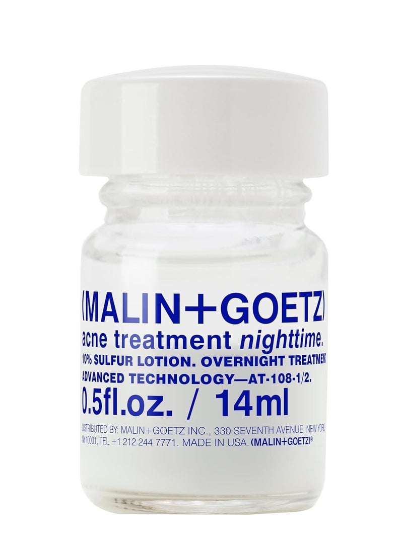 MALIN + GOETZ Malin + Goetz Acne Treatment Nighttime, 0.5 Fl. Oz. - Overnight Sulfur Acne Spot Treatment, Blemish Control & Scar Treatment, All Skin Types, Vegan & Cruelty Free