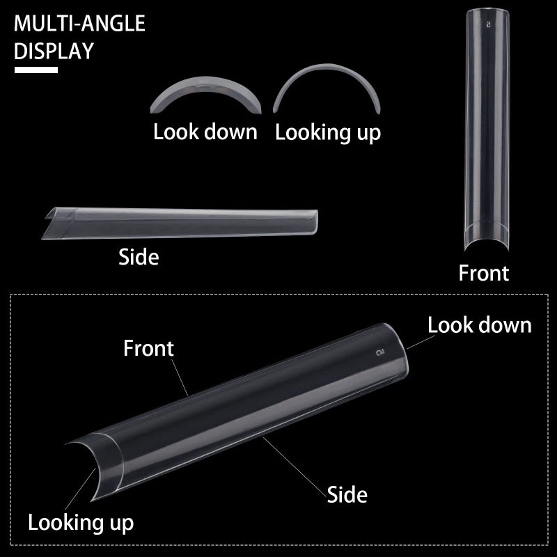 Ohlove 504Pcs Extra Long C Curve Nail Tips XXXL Clear Square Half Cover Nails for Acrylic Nails - Image 5