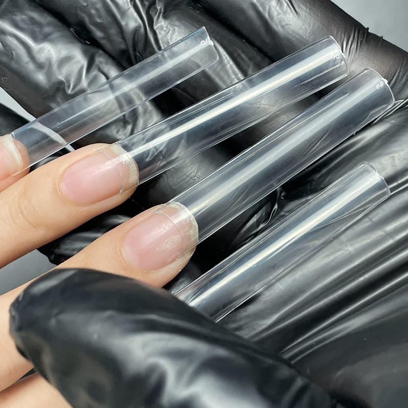 Ohlove 504Pcs Extra Long C Curve Nail Tips XXXL Clear Square Half Cover Nails for Acrylic Nails - Image 2