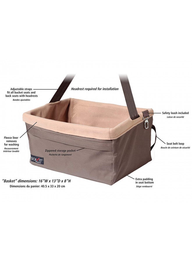 PetSafe Happy Ride Dog Booster Seat for Car/Truck/SUV, Tan, up to 18 lb with Headrest Strap - Image 3