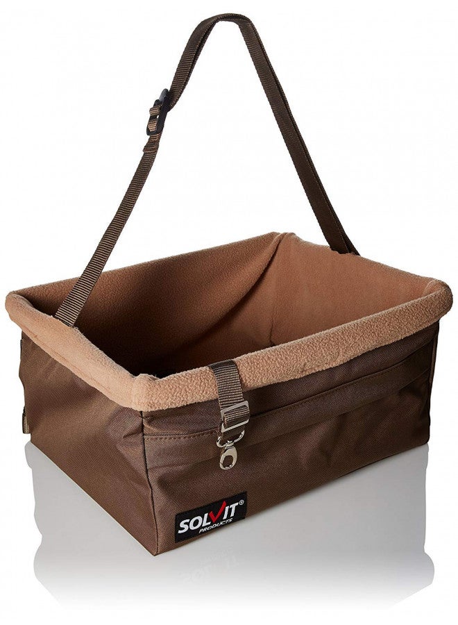 PetSafe Happy Ride Dog Booster Seat for Car/Truck/SUV, Tan, up to 18 lb with Headrest Strap - Image 1