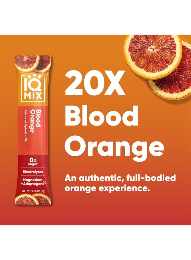 IQBAR IQMIX Sugar Free Electrolytes Powder Packets - Hydration Supplement Drink Mix with Keto Electrolytes, Lions Mane, Magnesium L-Threonate, and Potassium Citrate - Blood Orange (20 Count) - Image 3