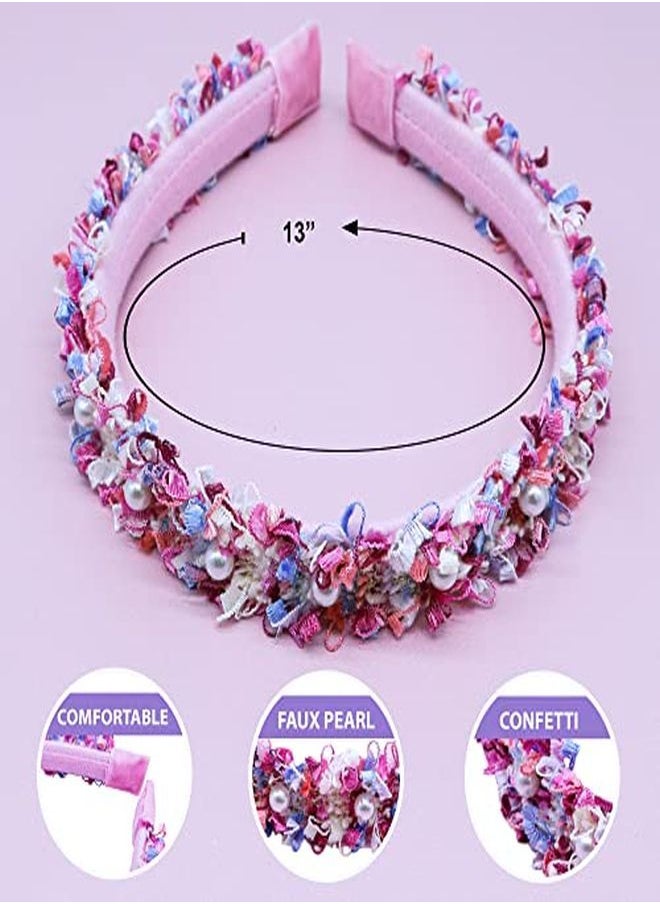 FROG SAC Confetti Headbands For Girls Rainbow Pearl Head Bands For Kids Cute Fashion Girl Hair Accessories  - Image 4