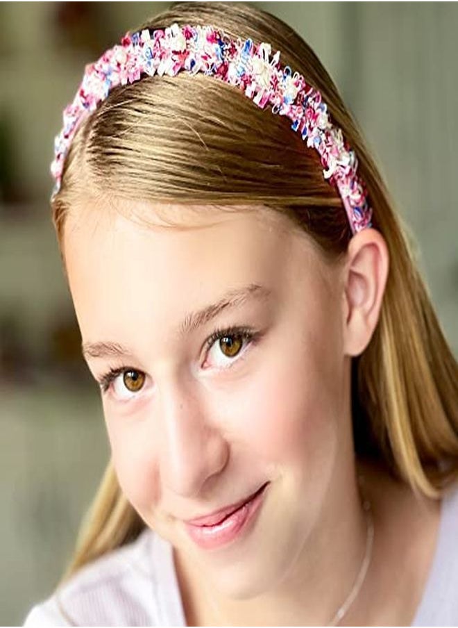 FROG SAC Confetti Headbands For Girls Rainbow Pearl Head Bands For Kids Cute Fashion Girl Hair Accessories  - Image 2