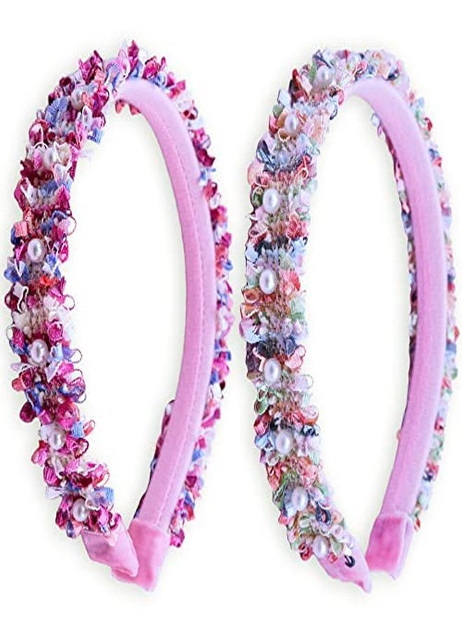 FROG SAC Confetti Headbands For Girls Rainbow Pearl Head Bands For Kids Cute Fashion Girl Hair Accessories  - Image 1