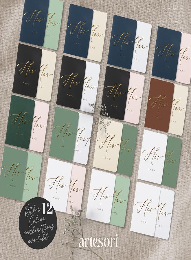 ARTESORI Premium Wedding Vow Book for Her & Him, Soft Touch, Gold Foil, 28 Lined Pages, Wedding Vow Books His and Hers, Wedding Essentials, Wedding Registry Ideas, His and Hers Gifts [Ivory & Black] - Image 3