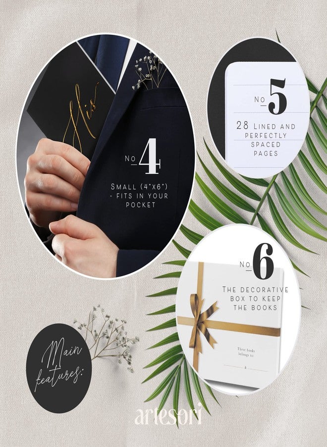 ARTESORI Premium Wedding Vow Book for Her & Him, Soft Touch, Gold Foil, 28 Lined Pages, Wedding Vow Books His and Hers, Wedding Essentials, Wedding Registry Ideas, His and Hers Gifts [Ivory & Black] - Image 5