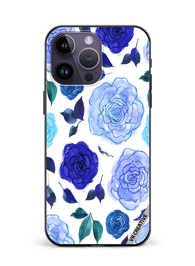 VR CREATIVE Protective Case Cover For Apple iPhone 16 Pro Blue Smot Flower Design Multicolour - Image 1