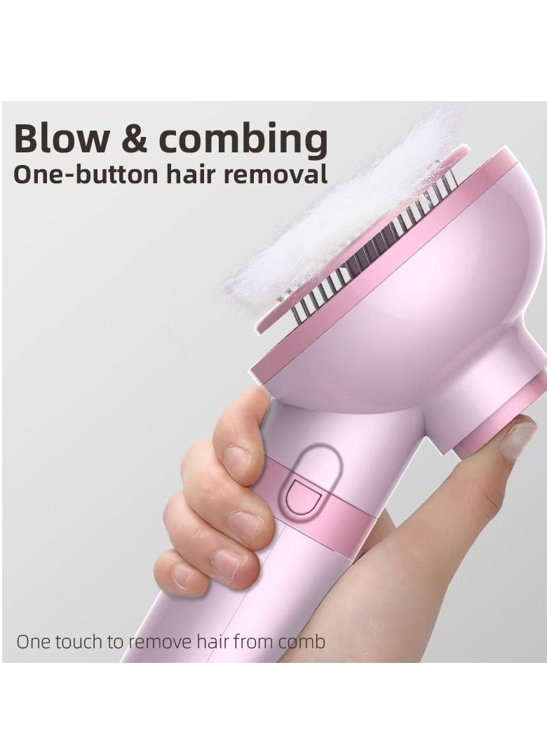 Generic Dog Hair Dryer, Portable Pet Slicker Brush for Short or Long Hair, 2 in 1 Pet Gentle Grooming Blower Dryer for Dogs and Cats 360Âº surround air, 3 Heat Settings(Sakura Pink)  - Image 3