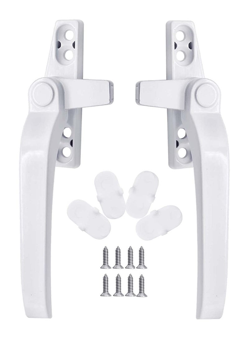 SYOSI Aluminum Alloy Window Handles 1 Pairs Universal Window Handles with Security Locks White Casement Window Door Handles - Image 1