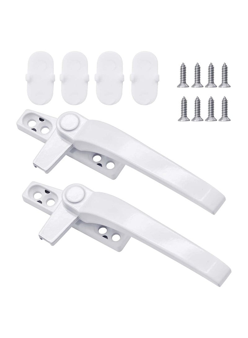 SYOSI Aluminum Alloy Window Handles 1 Pairs Universal Window Handles with Security Locks White Casement Window Door Handles - Image 2