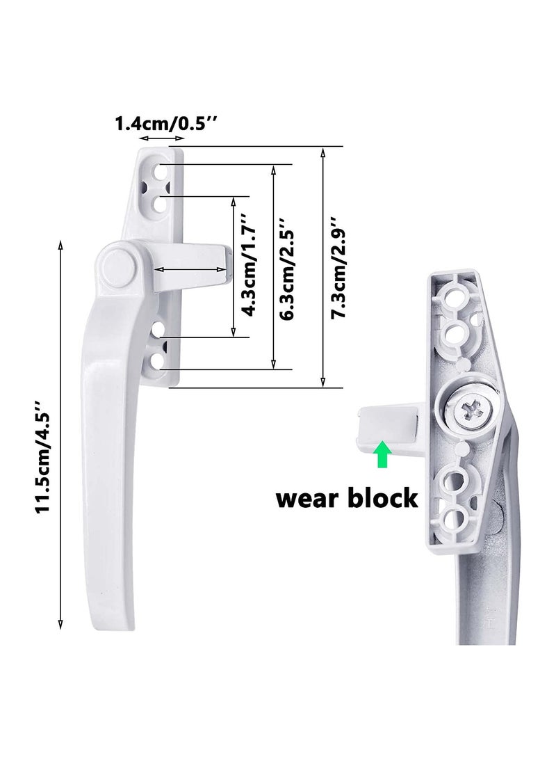 SYOSI Aluminum Alloy Window Handles 1 Pairs Universal Window Handles with Security Locks White Casement Window Door Handles - Image 5