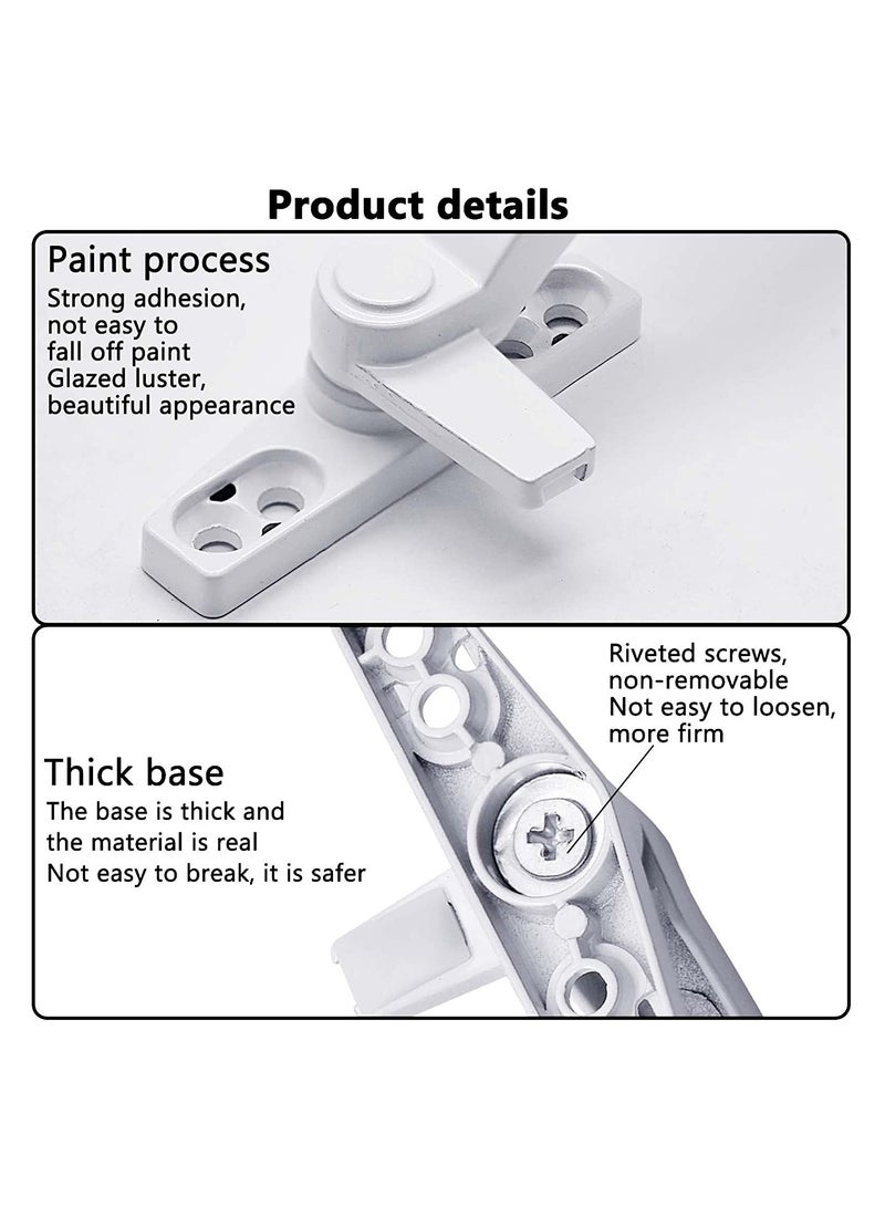 SYOSI Aluminum Alloy Window Handles 1 Pairs Universal Window Handles with Security Locks White Casement Window Door Handles - Image 3