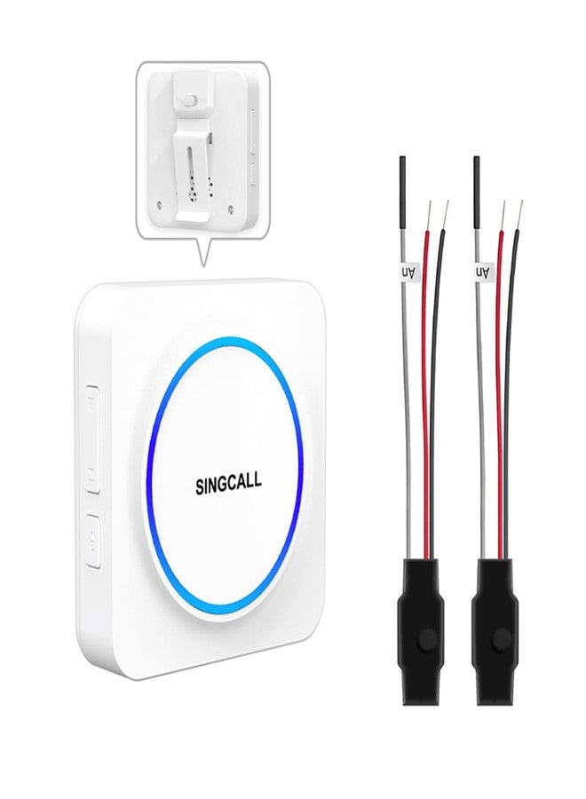SINGCALL Wireless Doorbell Extender Convert Wired to Wireless for Existing Wired Doorbell Portable LED Receiver 32 Chimes & 0-100dB Volume Easy Install for Home/Garage/Apartment 1 Receiver 1 Extender - Image 1
