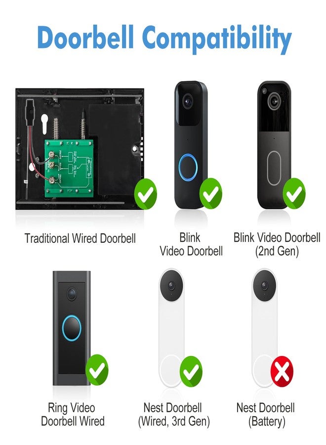 SINGCALL Wireless Doorbell Extender Convert Wired to Wireless for Existing Wired Doorbell Portable LED Receiver 32 Chimes & 0-100dB Volume Easy Install for Home/Garage/Apartment 1 Receiver 1 Extender - Image 3