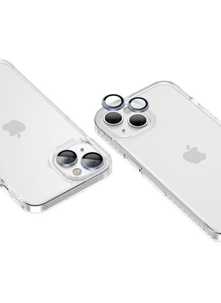 AMAZINGthing - Supreme iPhone 14 and iPhone 14 Plus Tempered Glass Camera Lens Protector Aluminum AR Lens Defender - Blue - Image 1