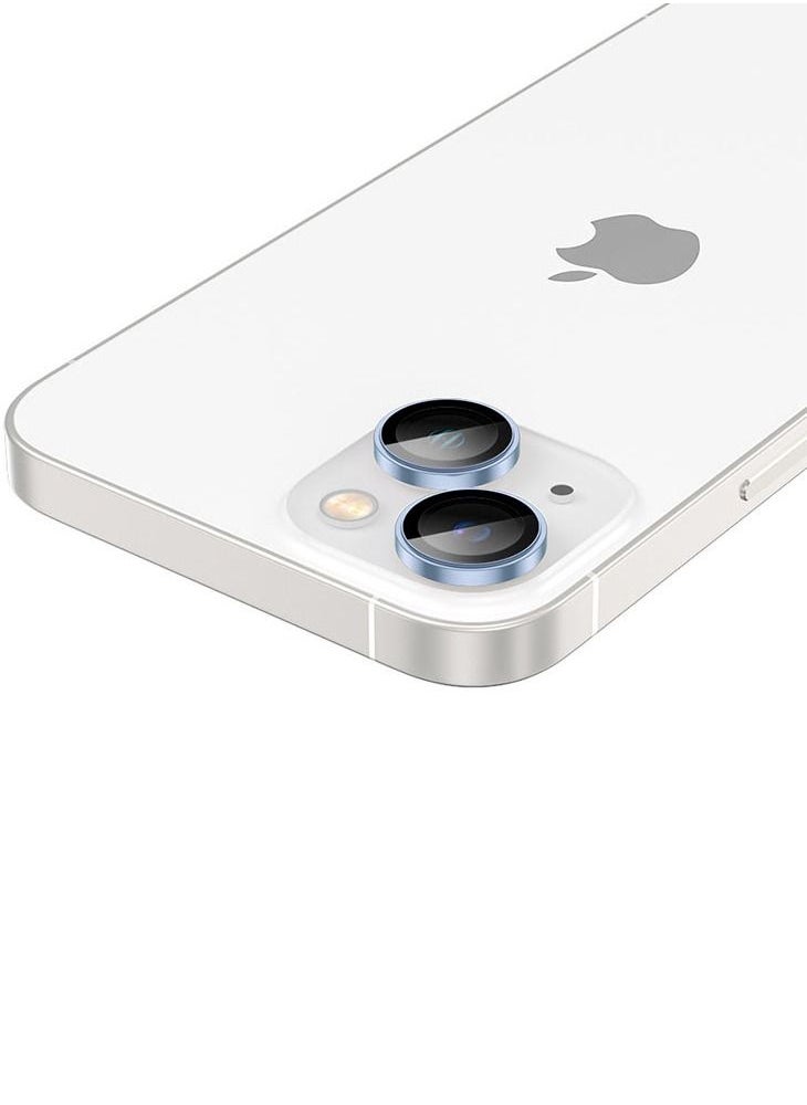 AMAZINGthing - Supreme iPhone 14 and iPhone 14 Plus Tempered Glass Camera Lens Protector Aluminum AR Lens Defender - Blue - Image 1