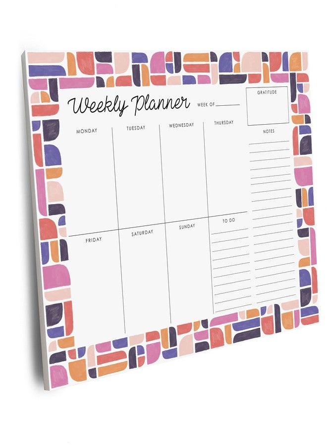 Carousel Greetings Weekly Planner Pad, 52 Letter Size Tear Off Sheets, 8.5” x 11” Undated Calendar Weekly Desk Planner Notepad, Daily Schedule Priorities To Do List for Week (Style 3) - Image 1