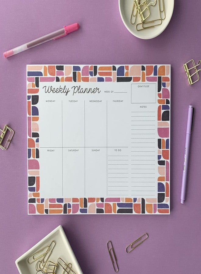Carousel Greetings Weekly Planner Pad, 52 Letter Size Tear Off Sheets, 8.5” x 11” Undated Calendar Weekly Desk Planner Notepad, Daily Schedule Priorities To Do List for Week (Style 3) - Image 2