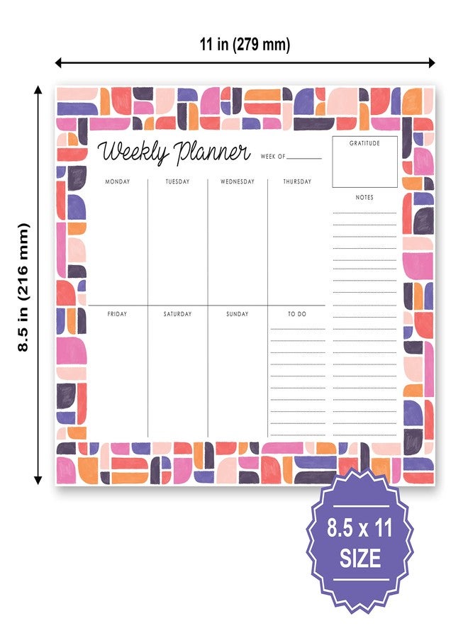 Carousel Greetings Weekly Planner Pad, 52 Letter Size Tear Off Sheets, 8.5” x 11” Undated Calendar Weekly Desk Planner Notepad, Daily Schedule Priorities To Do List for Week (Style 3) - Image 4
