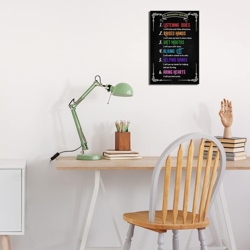 Busmko Classroom Rule Wall Art Prints Canvas for Student Study Learning Painting Decor for Primary Middle School UnFramed Size 18x24 inch - Image 5