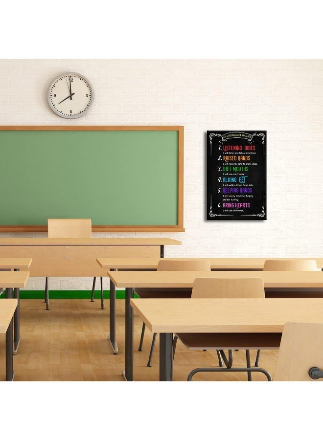 Busmko Classroom Rule Wall Art Prints Canvas for Student Study Learning Painting Decor for Primary Middle School UnFramed Size 18x24 inch - Image 3
