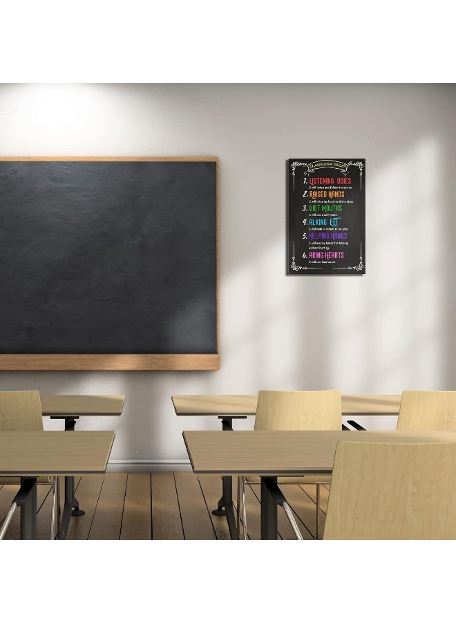 Busmko Classroom Rule Wall Art Prints Canvas for Student Study Learning Painting Decor for Primary Middle School UnFramed Size 18x24 inch - Image 2