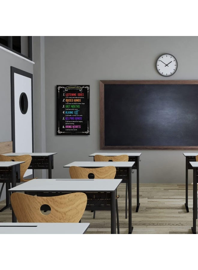 Busmko Classroom Rule Wall Art Prints Canvas for Student Study Learning Painting Decor for Primary Middle School UnFramed Size 18x24 inch - Image 4